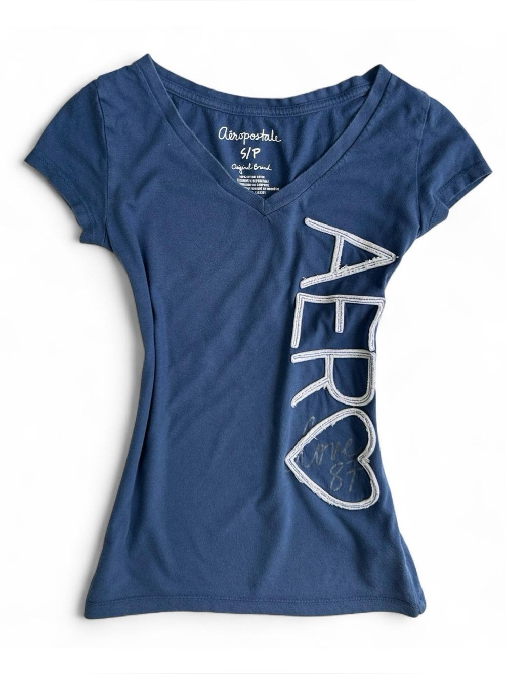 Y2K 2000s Aeropostale Blue Logo Tee Shirt
